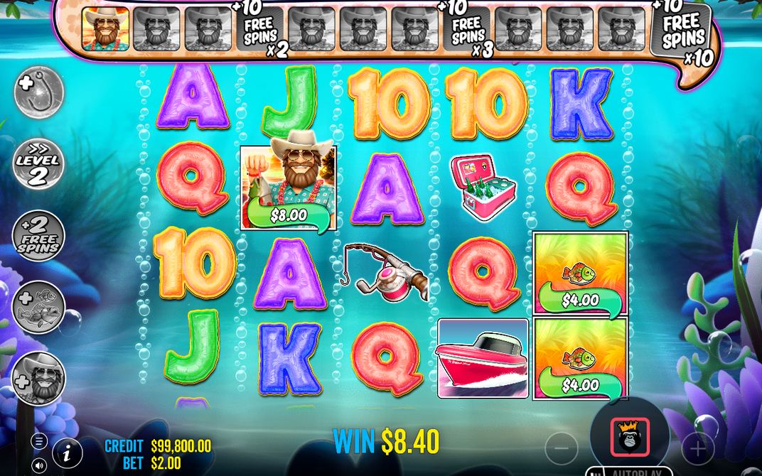 Free Spins-läget med kvarvarande snurrar och aktuell multiplikator